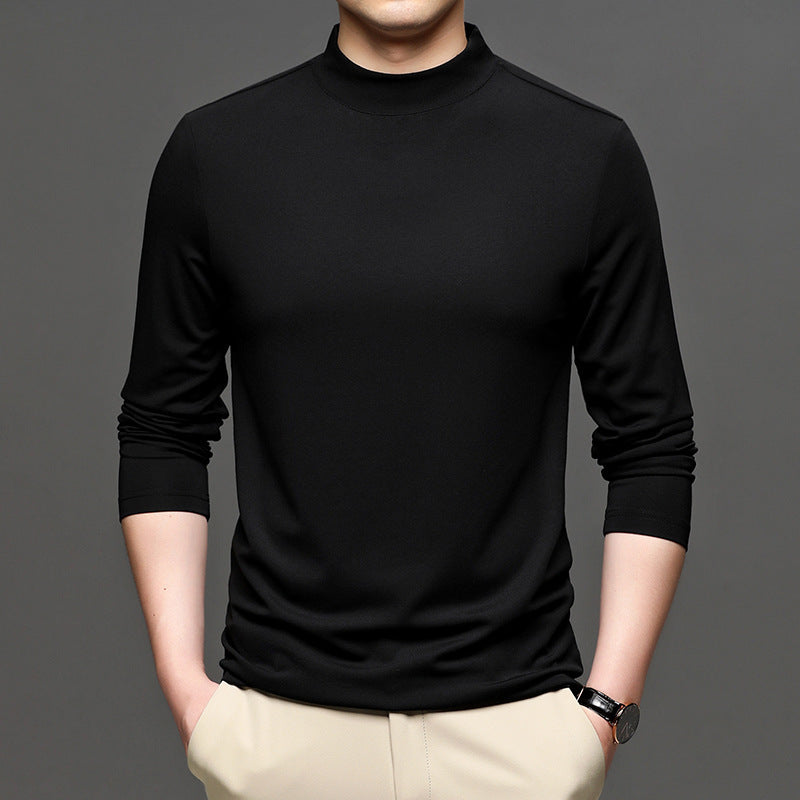 Half-high Collar Long Sleeves T-shirt Men's Undershirt