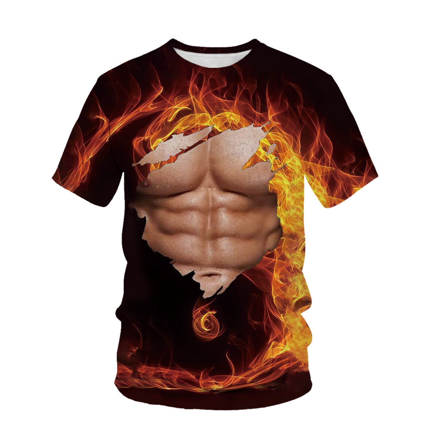 Muscle Men's Popular Trendy T-shirt 3D Digital Printed Short-sleeved Top