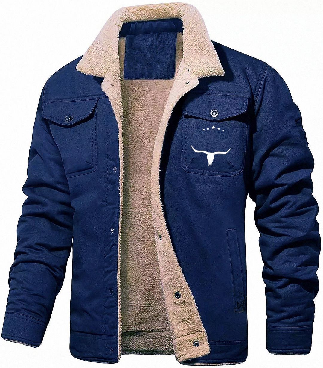 Men's Jacket Fleece-lined Cotton Workwear Casual Jacket Men's Coat