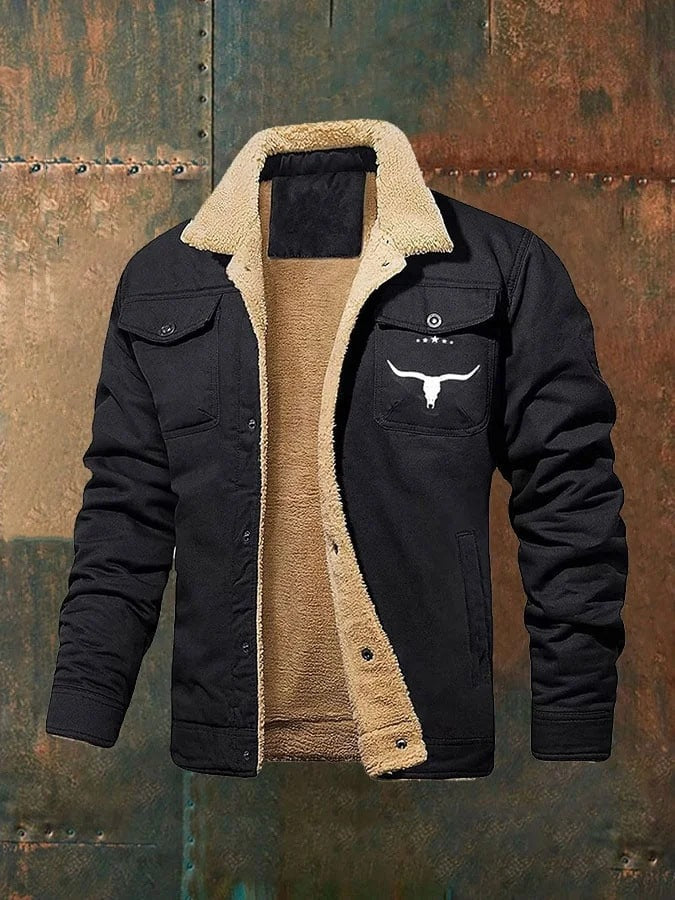 Men's Jacket Fleece-lined Cotton Workwear Casual Jacket Men's Coat