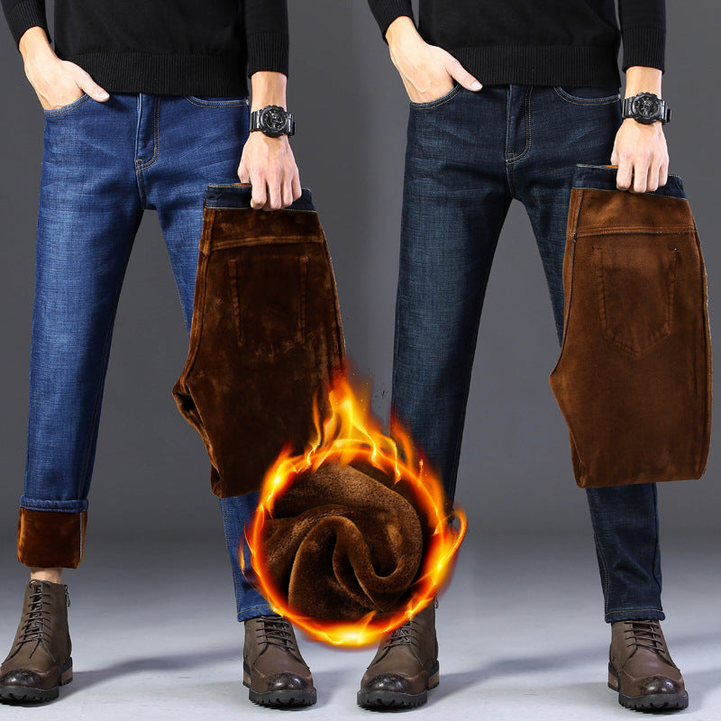 Business casual men's warm long pants