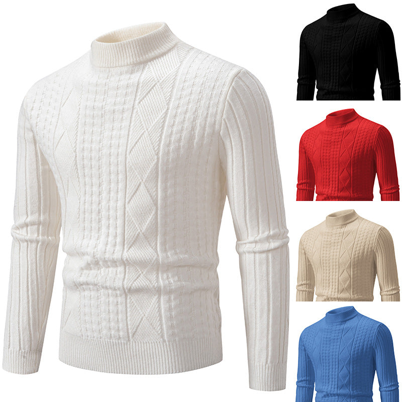 Men's Sweater Woven Casual Sweater Pullover Sweater Bottoming Shirt