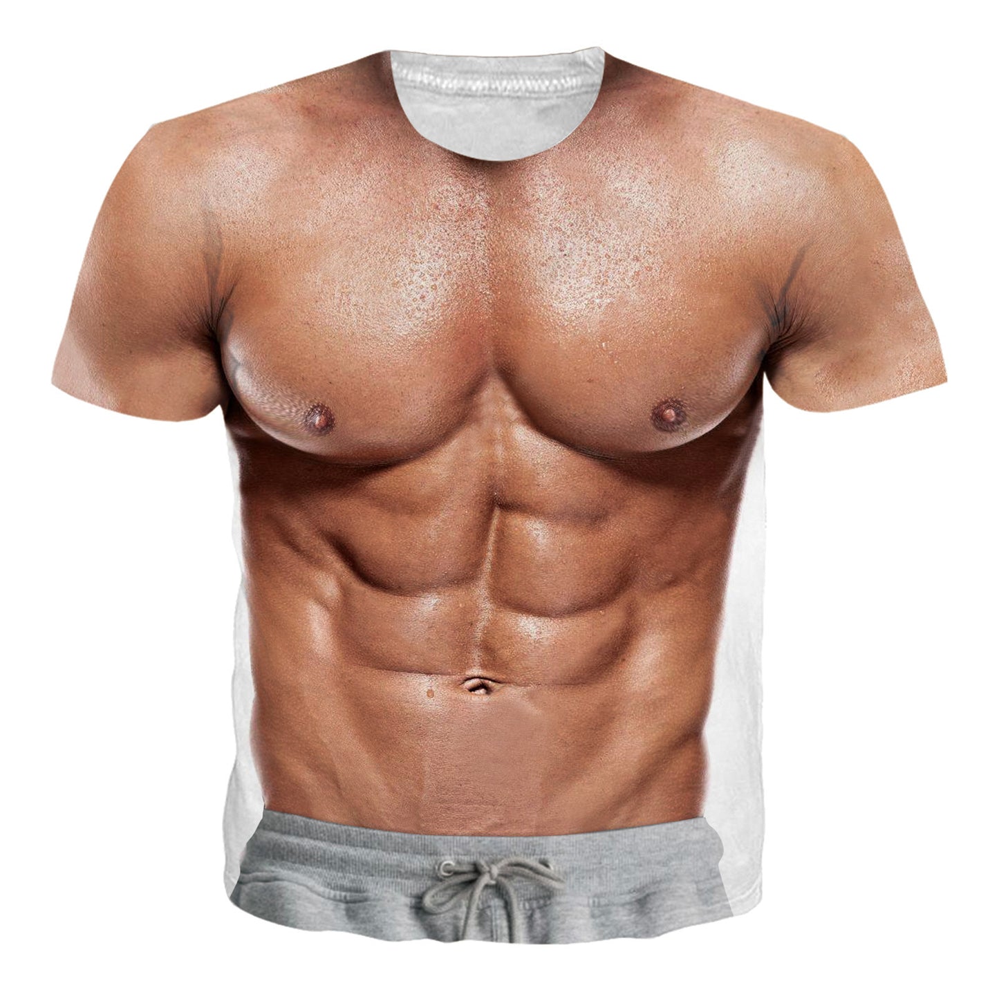 Muscle Men's Popular Trendy T-shirt 3D Digital Printed Short-sleeved Top