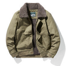 Autumn And Winter Men's Cotton Washed Cashmere Jacket Lapel Youth Coat