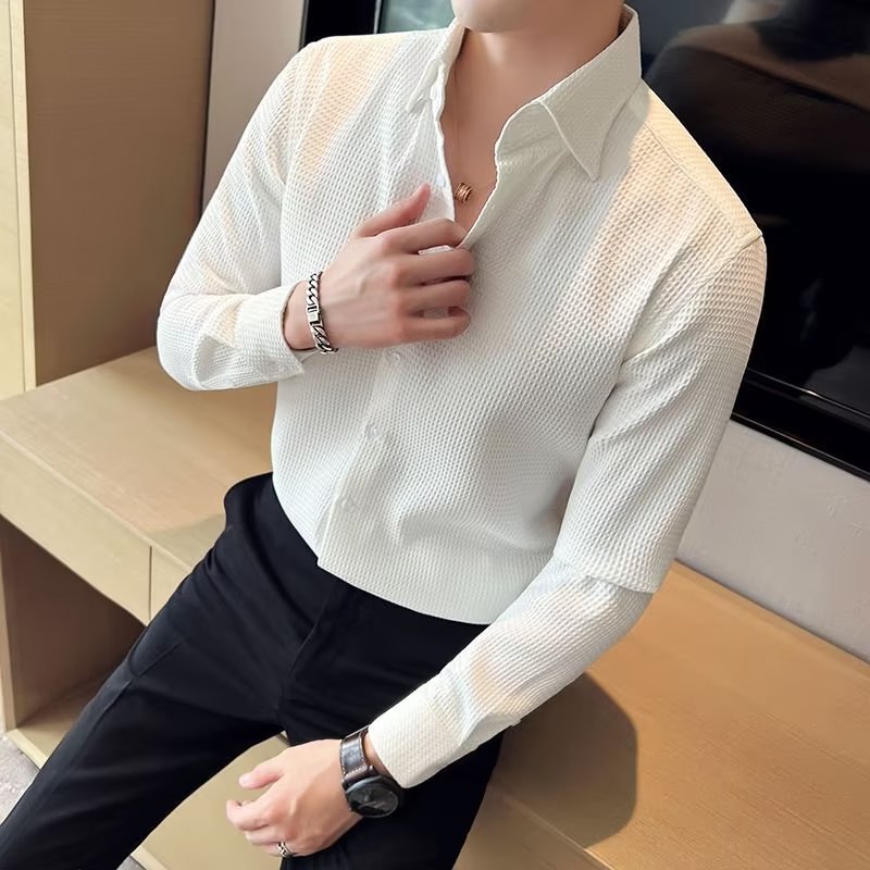 Men's Long-sleeved Business High-grade Slim Shirt