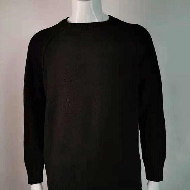 Men's Shirt Solid Color Round Neck Knitted Sweater