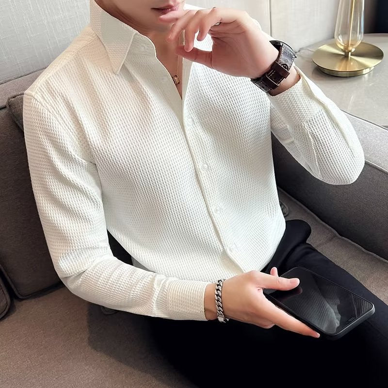 Men's Long-sleeved Business High-grade Slim Shirt