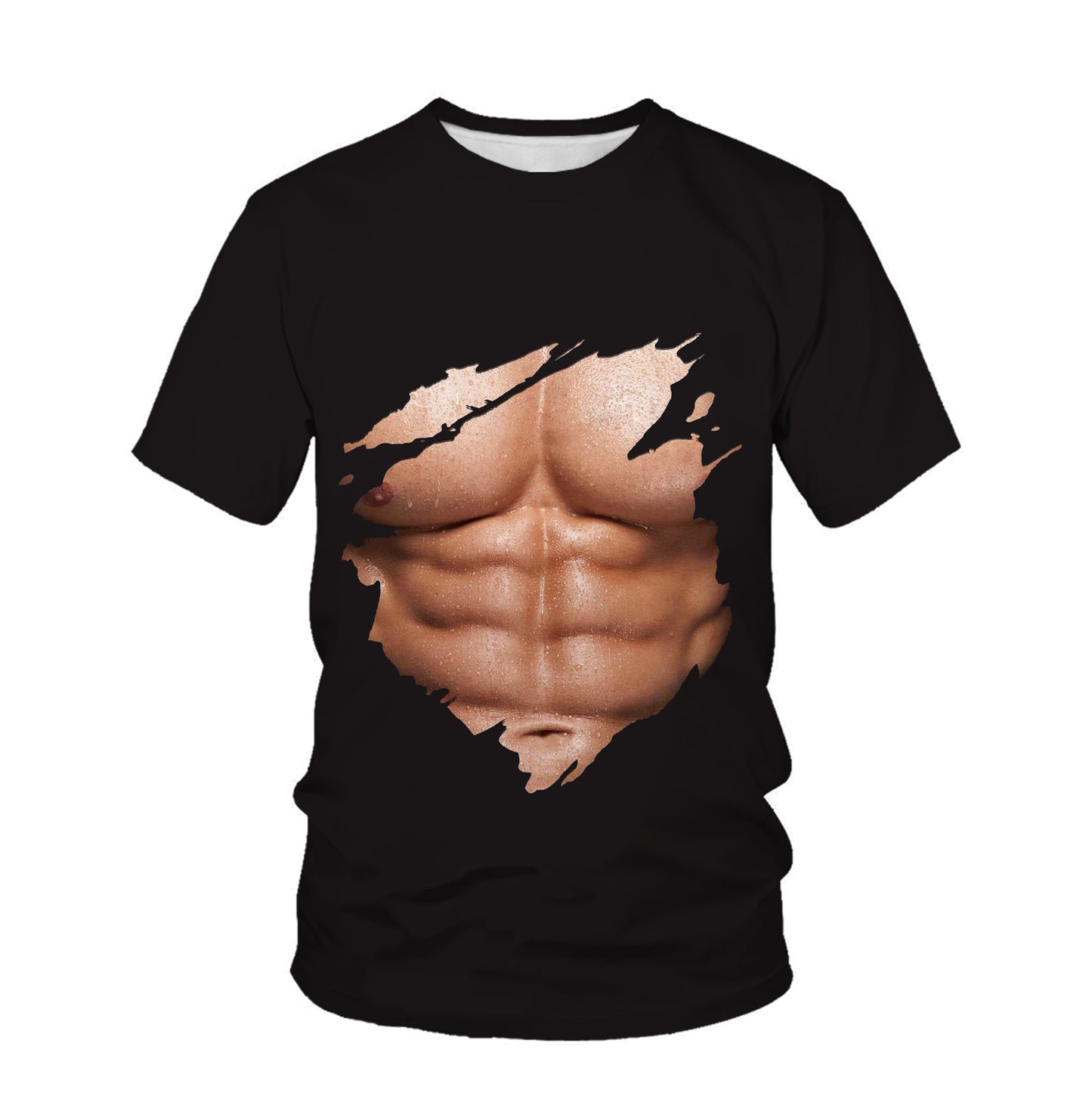 Muscle Men's Popular Trendy T-shirt 3D Digital Printed Short-sleeved Top