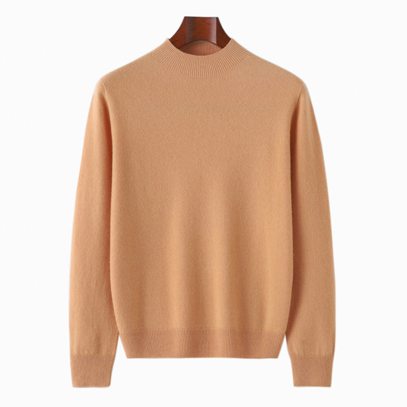 Men's Fashion Casual Half Turtleneck Keep Warm Pure Color Cashmere Sweater